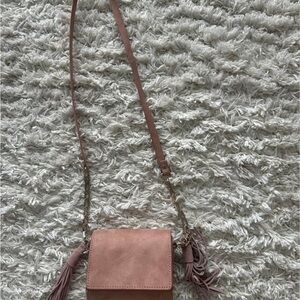 Zara Blush Crossbody Bag with Tassels